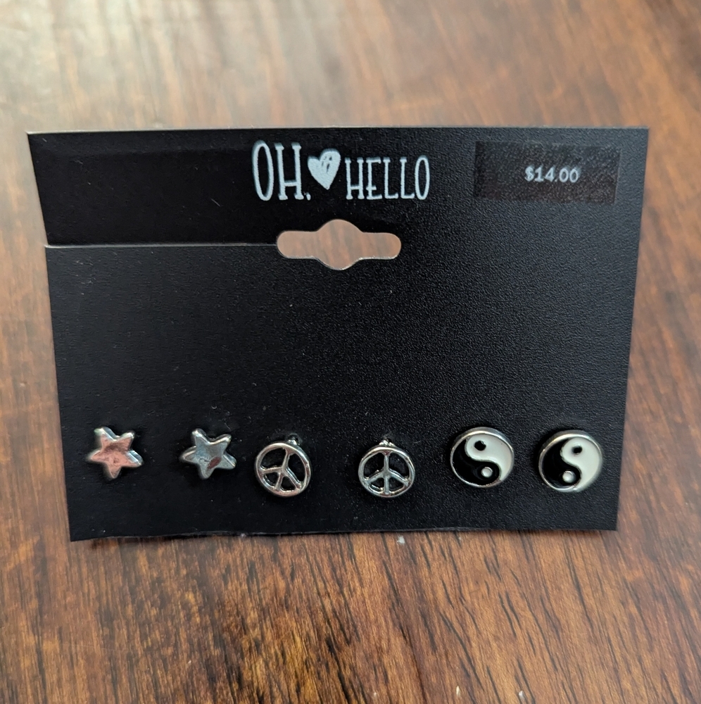 Oh Hello Earring Set NWT